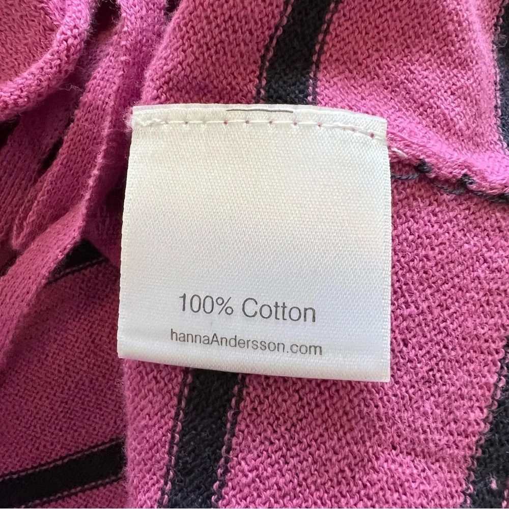 Hanna Andersson Purple & Navy Blue Stripe Open Front Cotton Cardigan Sweater